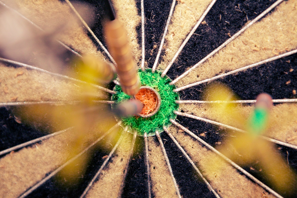 darts in dart board