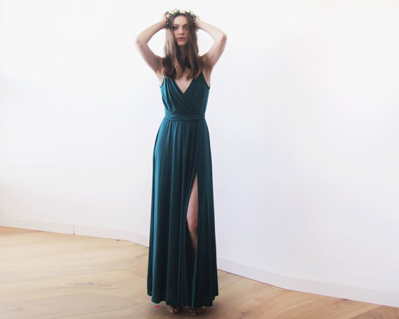 This effortless forest green wrap dress — $103.20