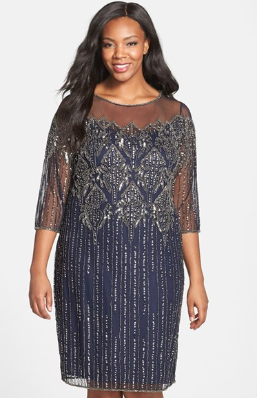 This glittering quarter-sleeve sheath dress — $178